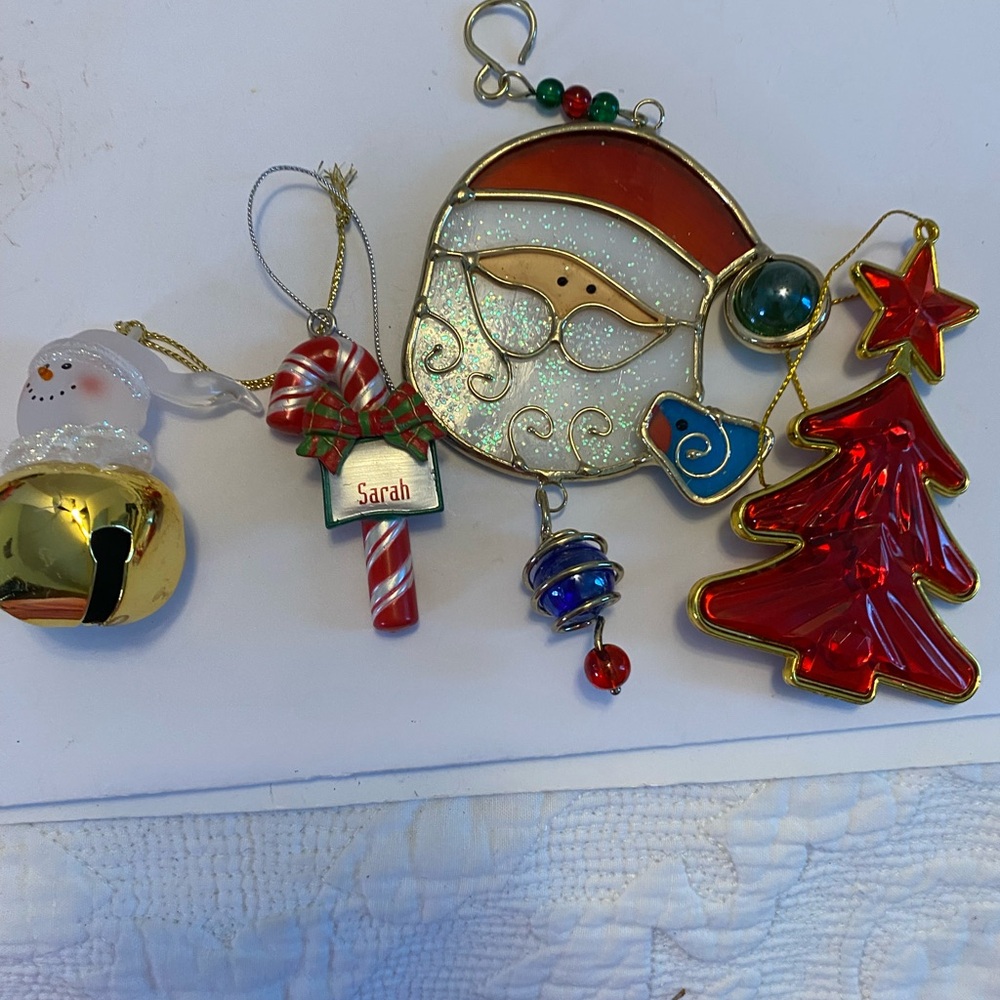 Vintage Small Christmas Holiday Ornaments Mismatch See Pictures Lot Of 9